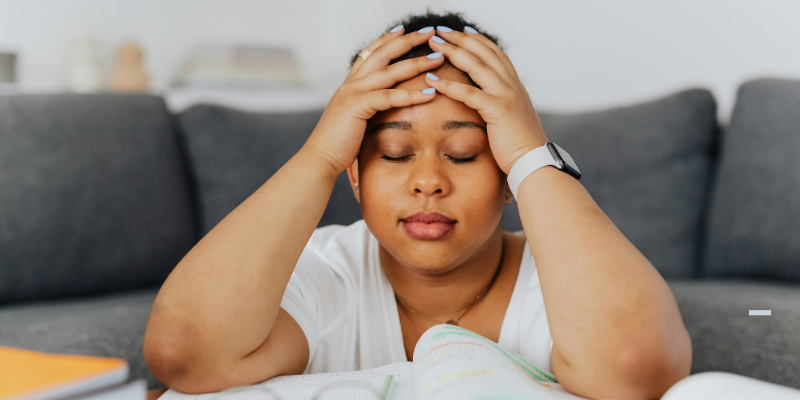 lady with stress